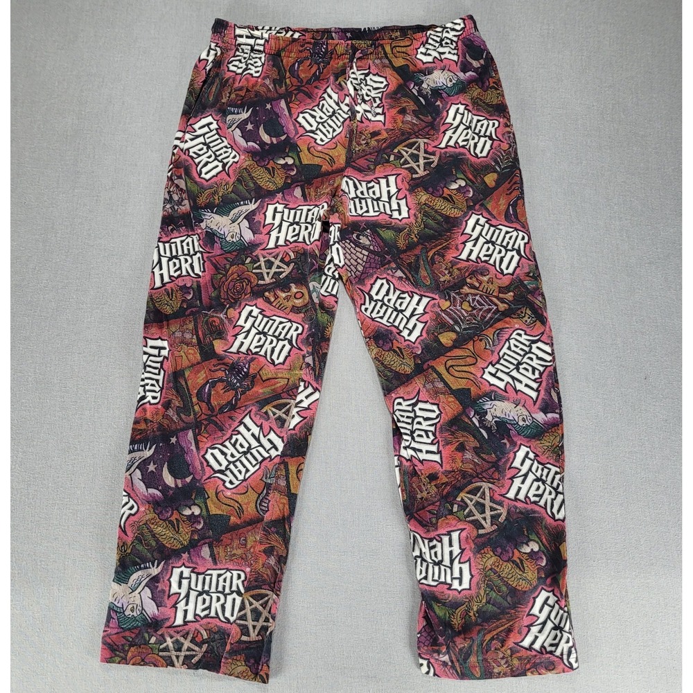Vintage Y2K Guitar Hero Pajama Lounge Pants Size M